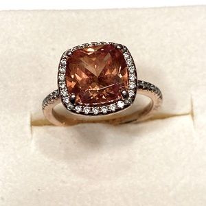 925 Silver ring with orange stone